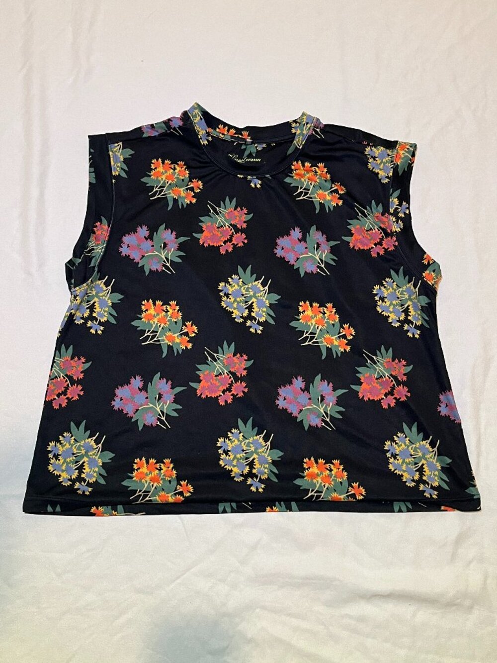 The Great Outdoors Black Floral Print Sleeveless Tank Top Size S